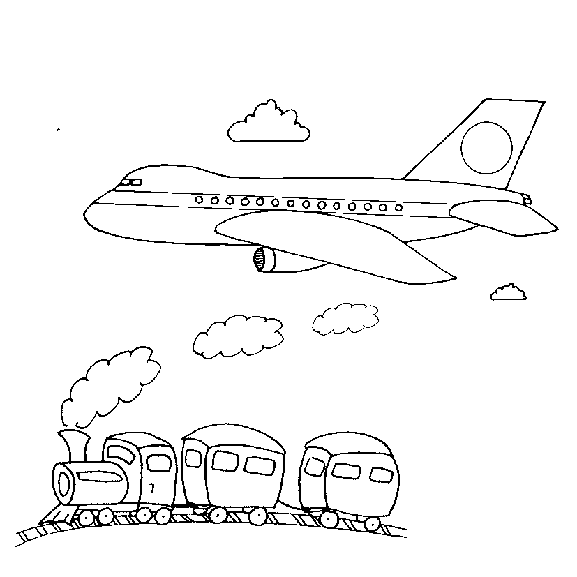 Train and airplane