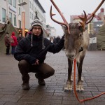 Janusz and a reindeer