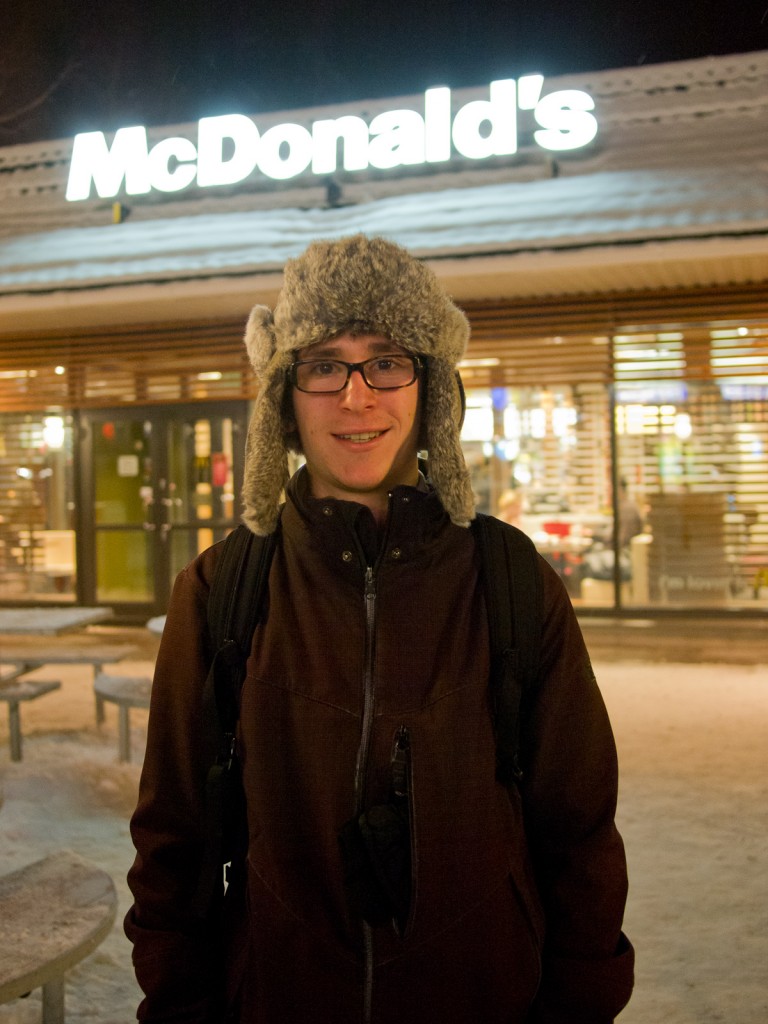 In front of world's most northernmost McDonalds